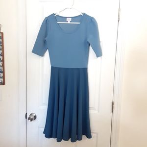 Lularoe Nicole dress two tone blue